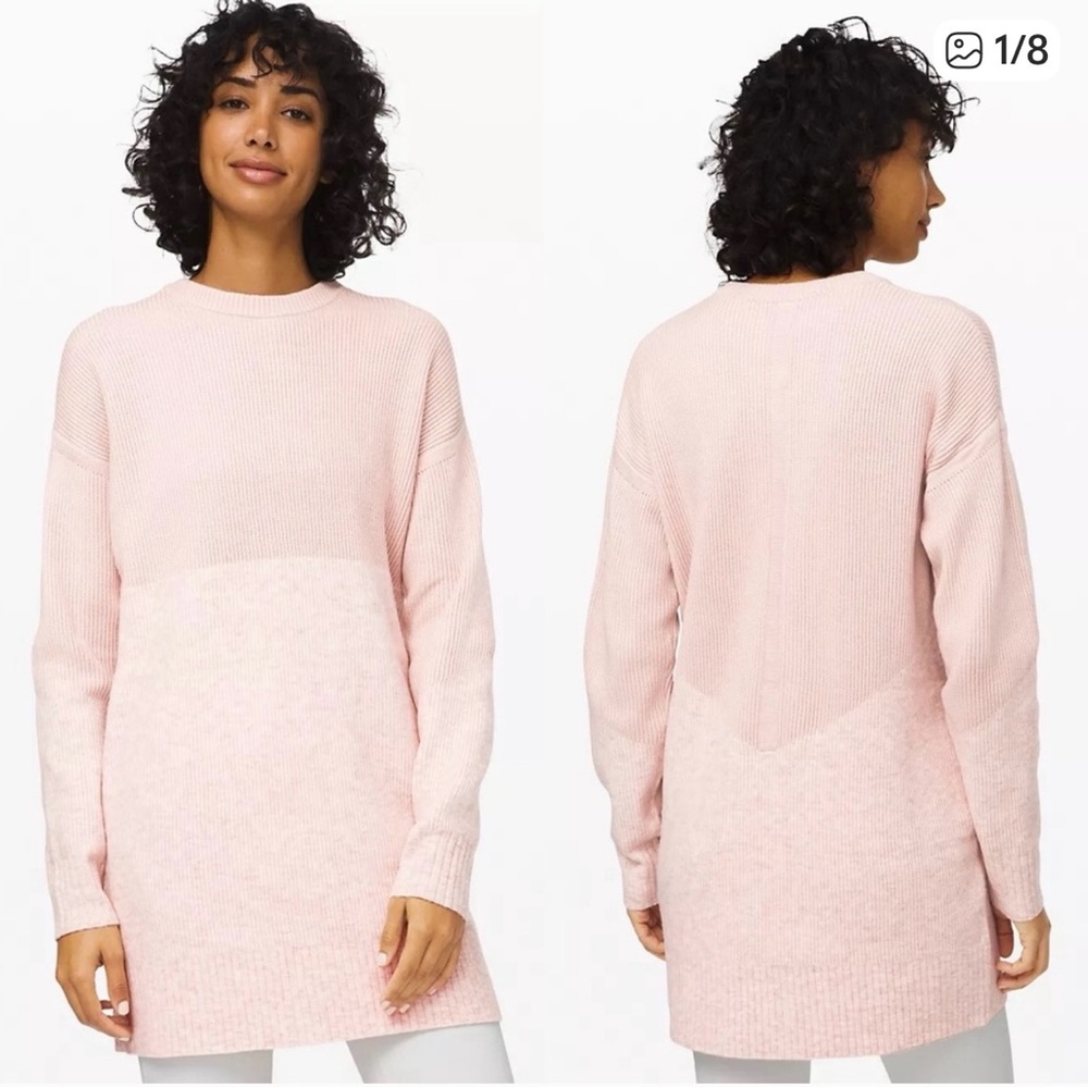 NWT Lululemon Restful Intention Sweater Cashmere Blend Light Pink Sz M